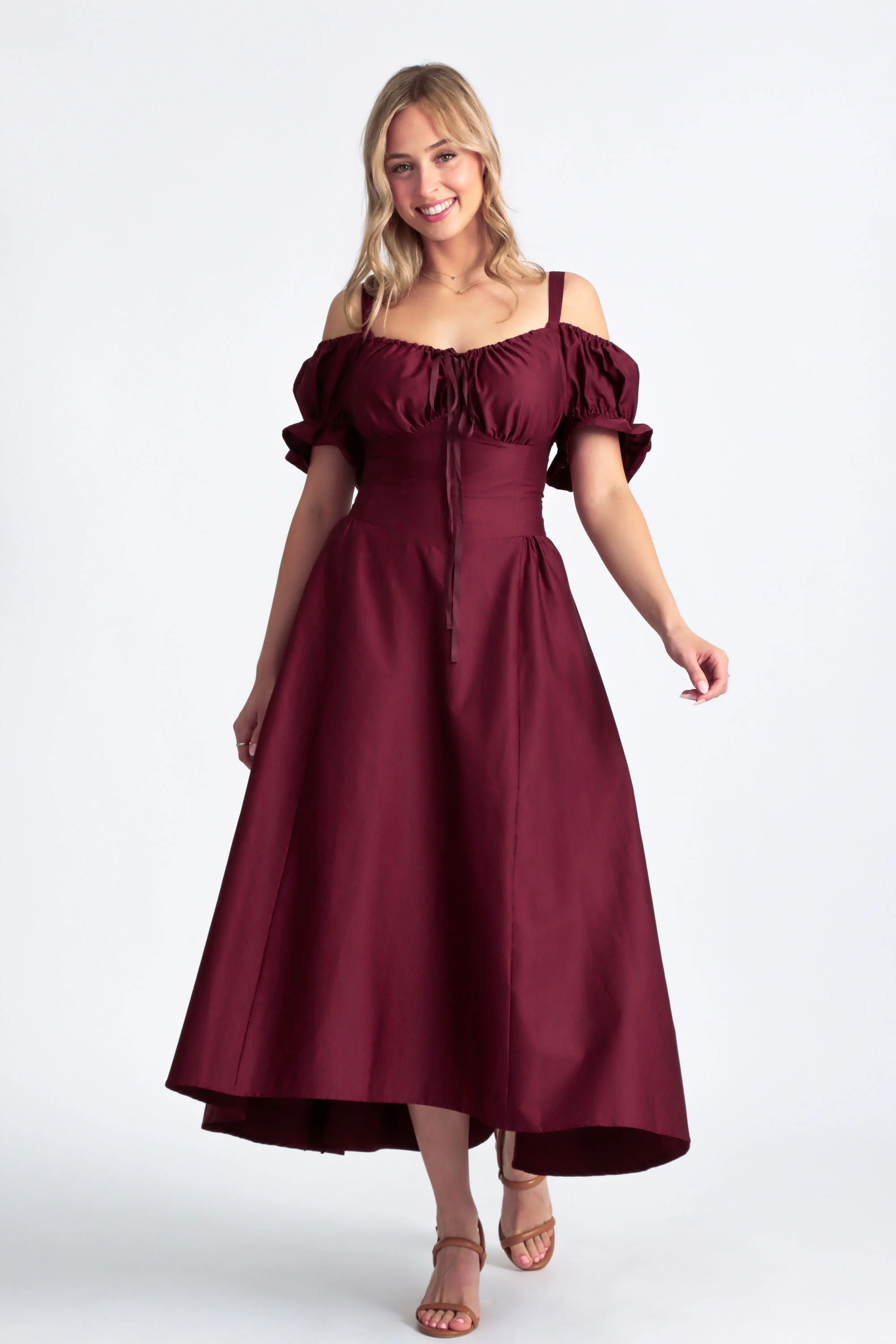 Delilah Plum Corset Dress - Cotton Sateen - Image 7