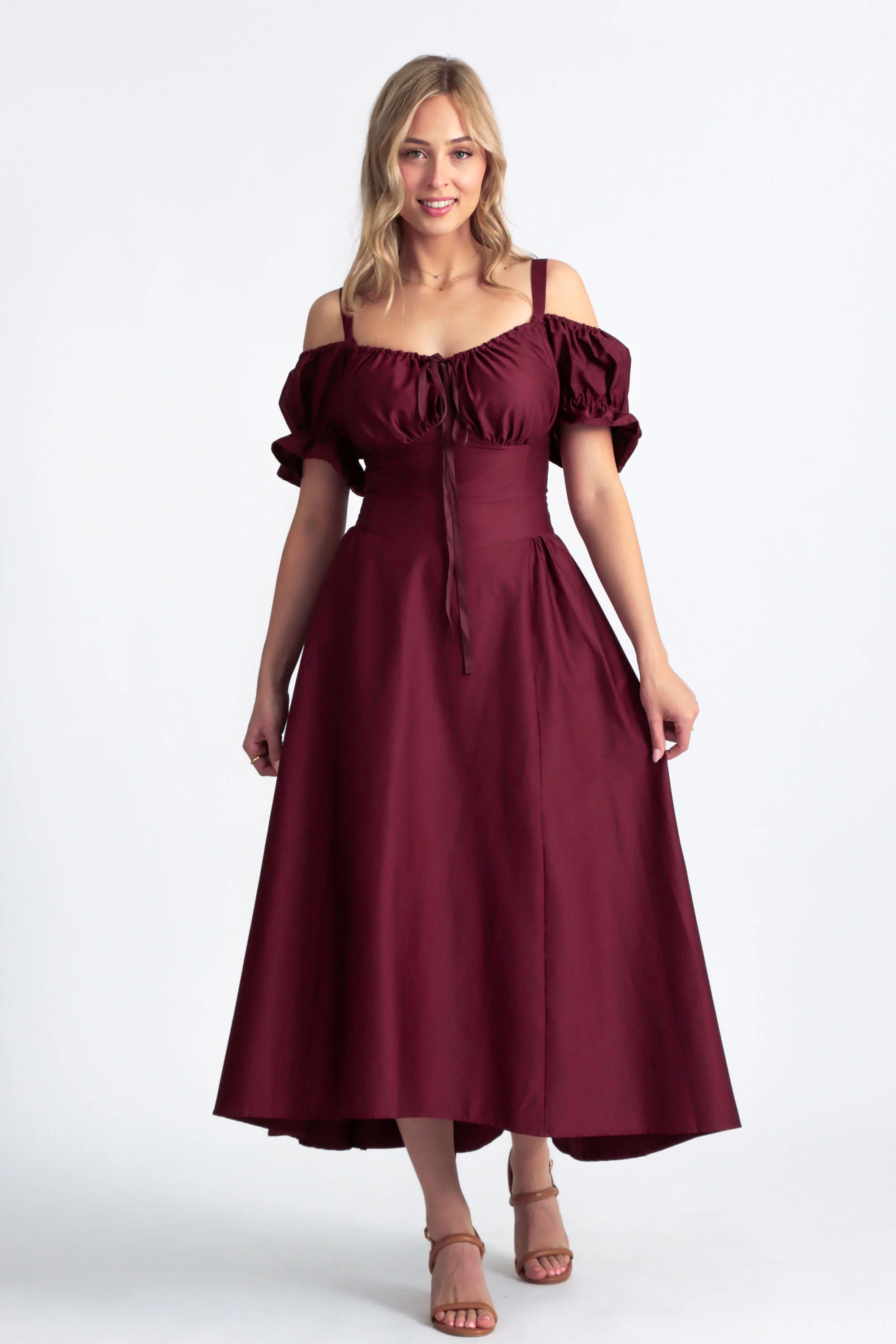Delilah Plum Corset Dress - Cotton Sateen - Image 9