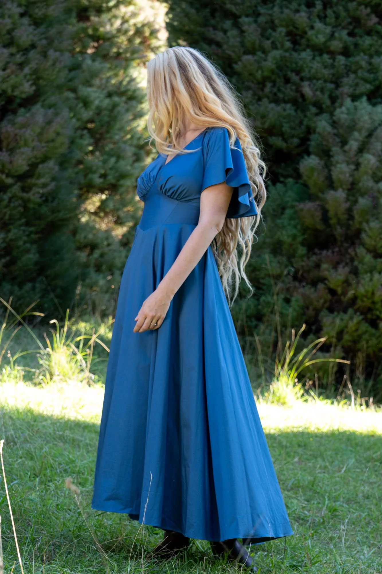 Estelle Steel Blue Dress - Image 10