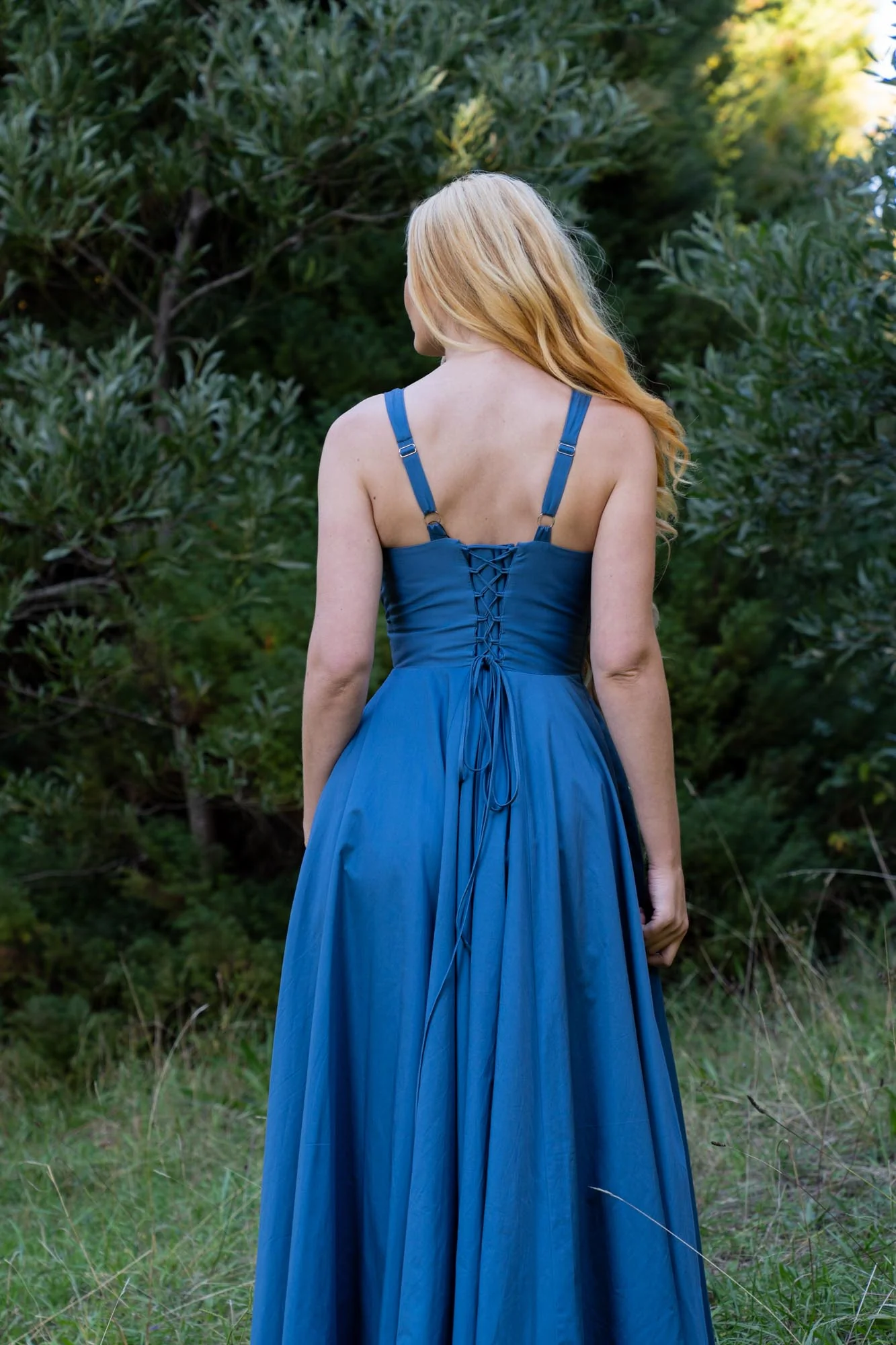 Estelle Steel Blue Dress - Image 11