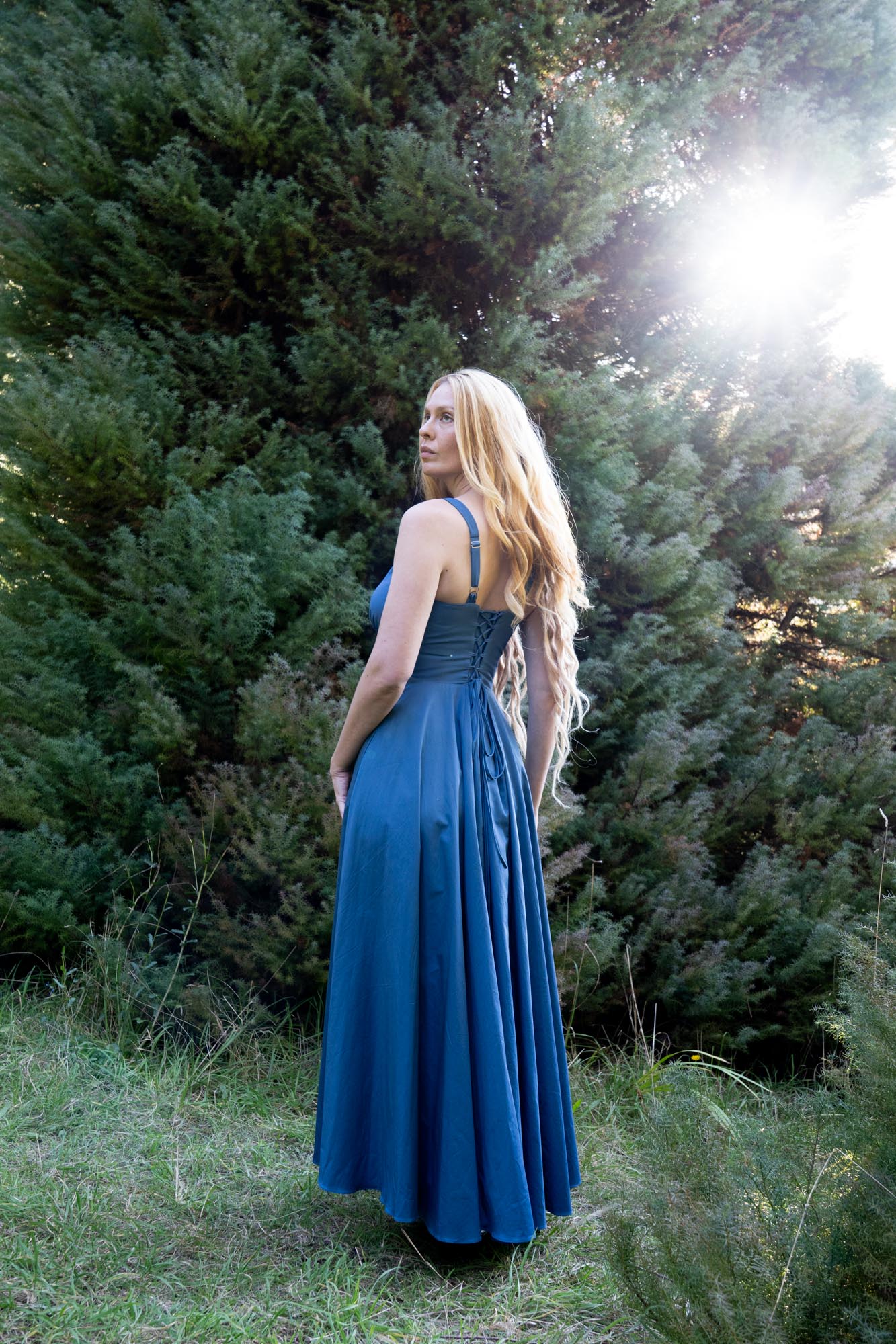 Estelle Steel Blue Dress - Image 13