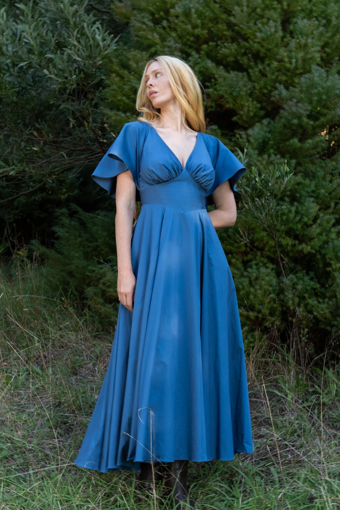 Estelle Steel Blue Dress - Image 14
