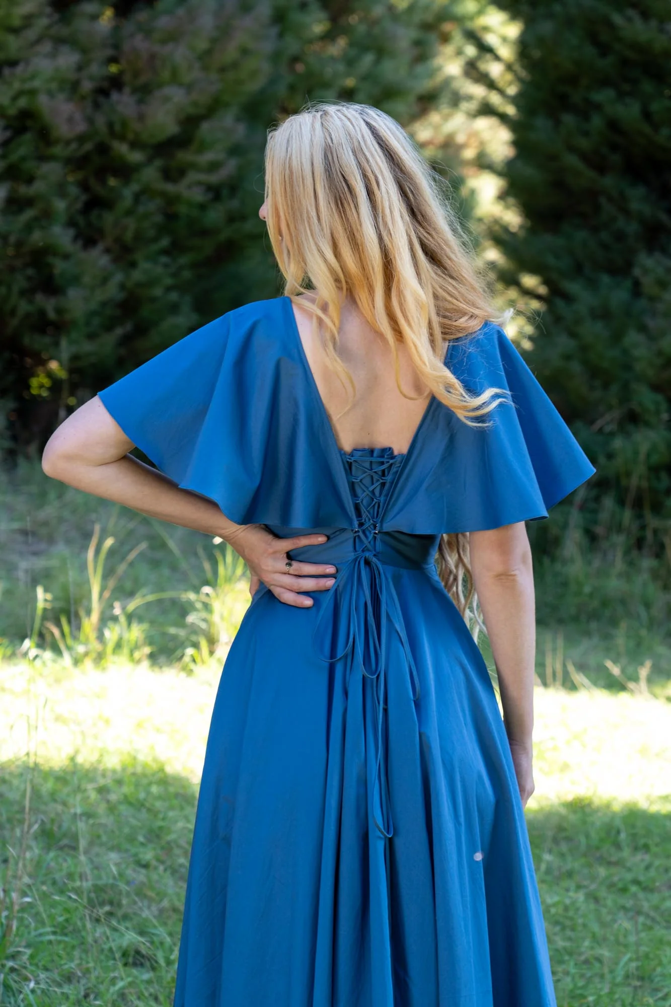 Estelle Steel Blue Dress - Image 4