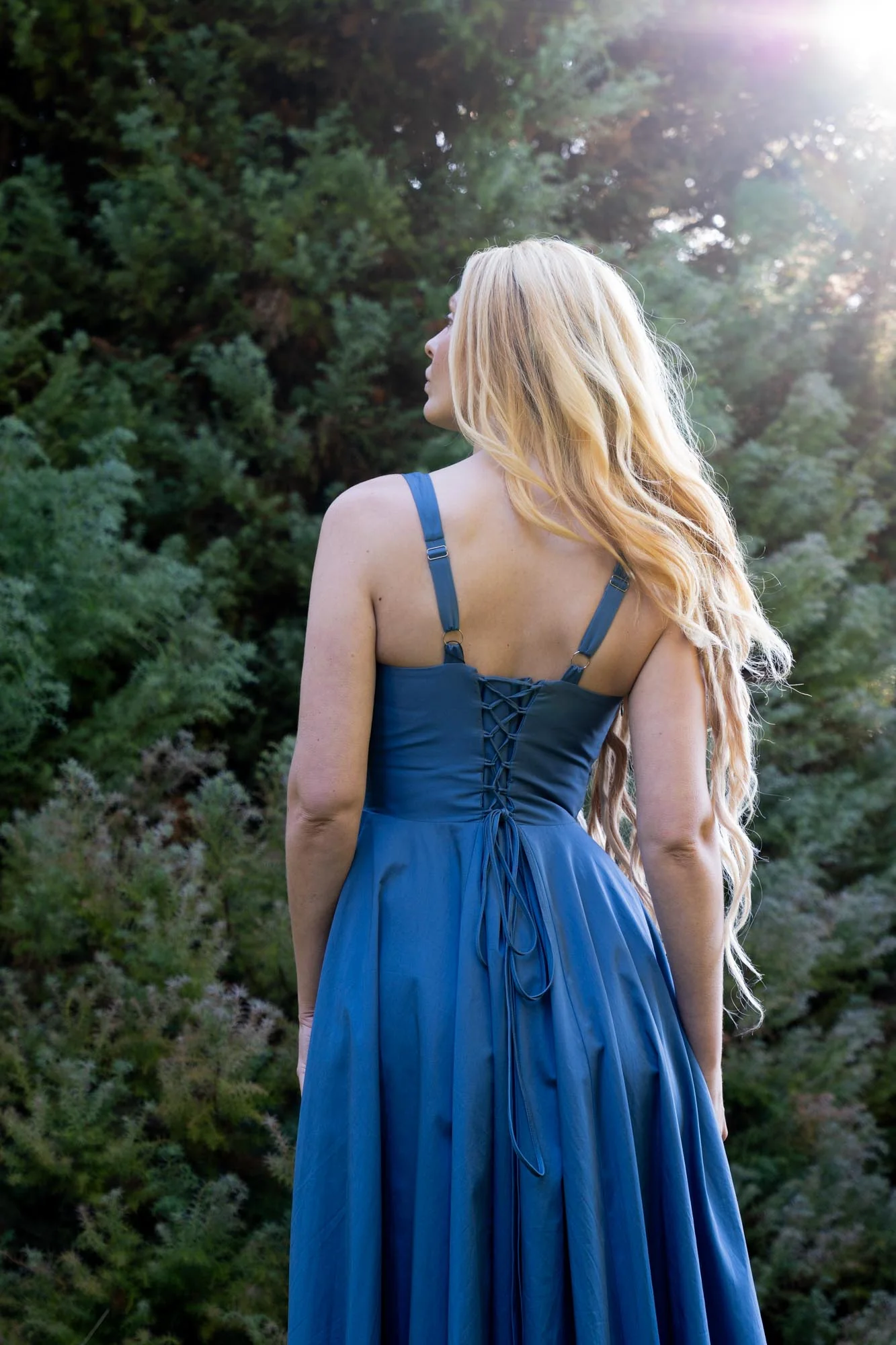 Estelle Steel Blue Dress - Image 6