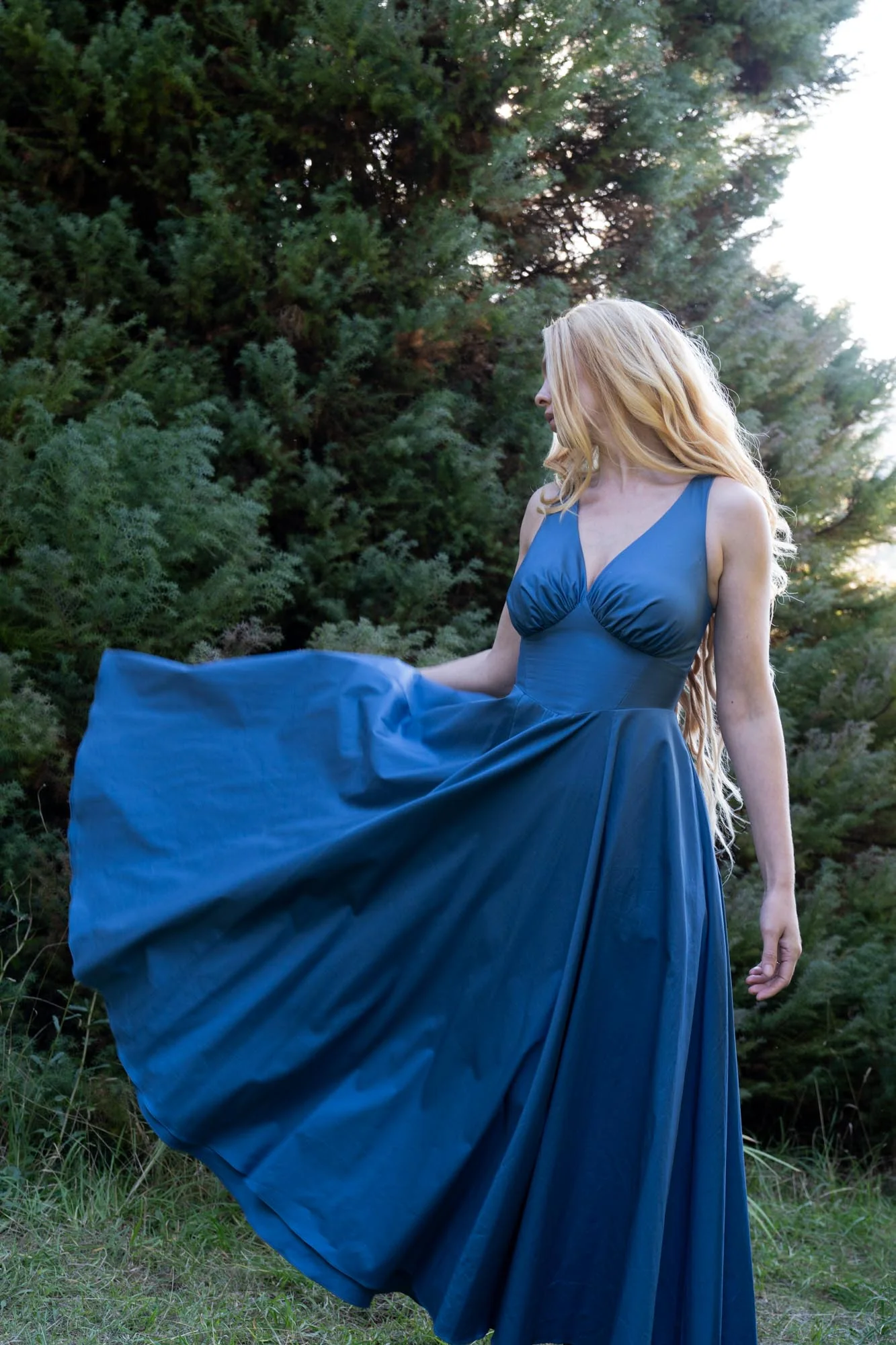 Estelle Steel Blue Dress - Image 7