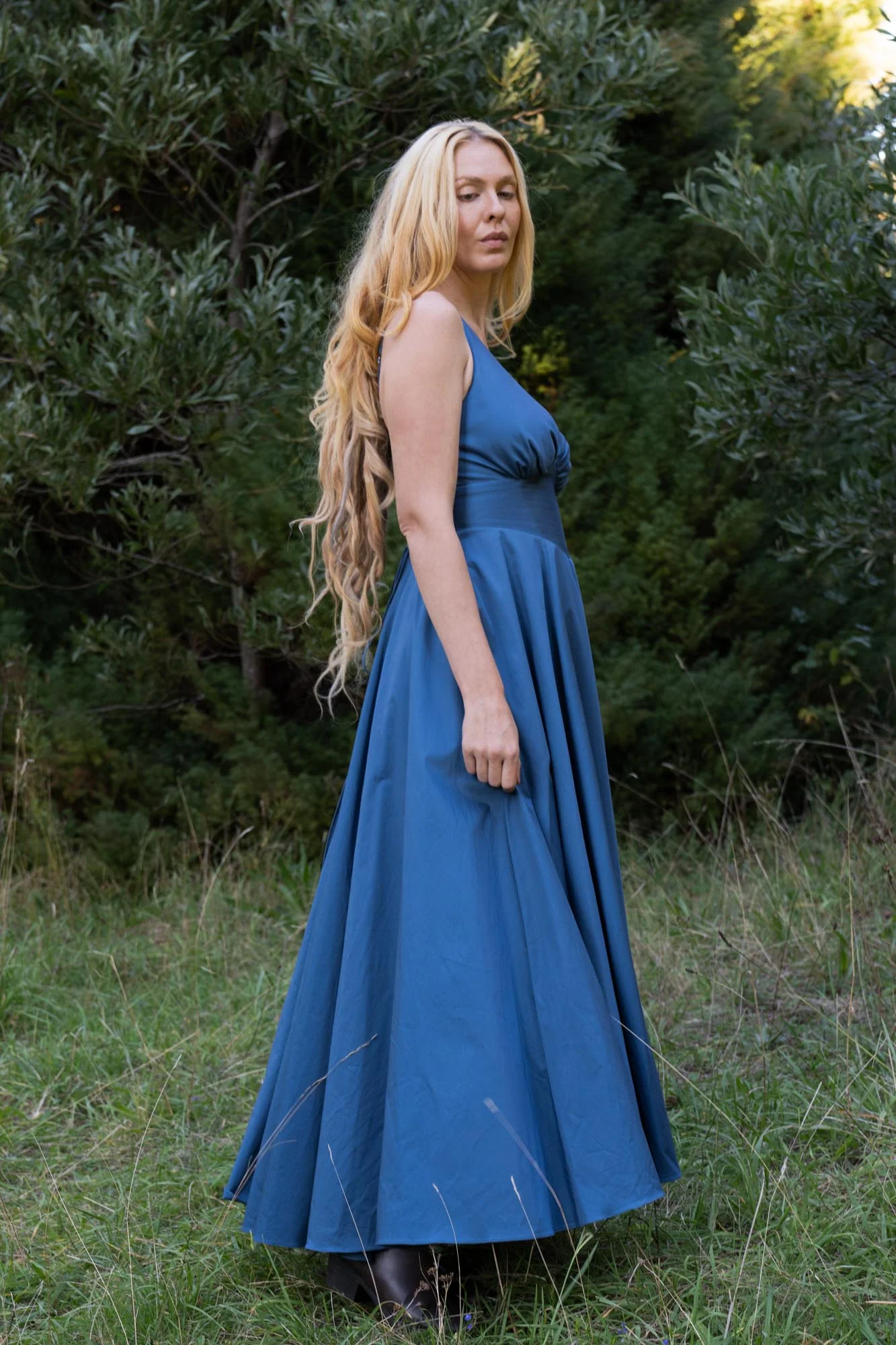 Estelle Steel Blue Dress - Image 8