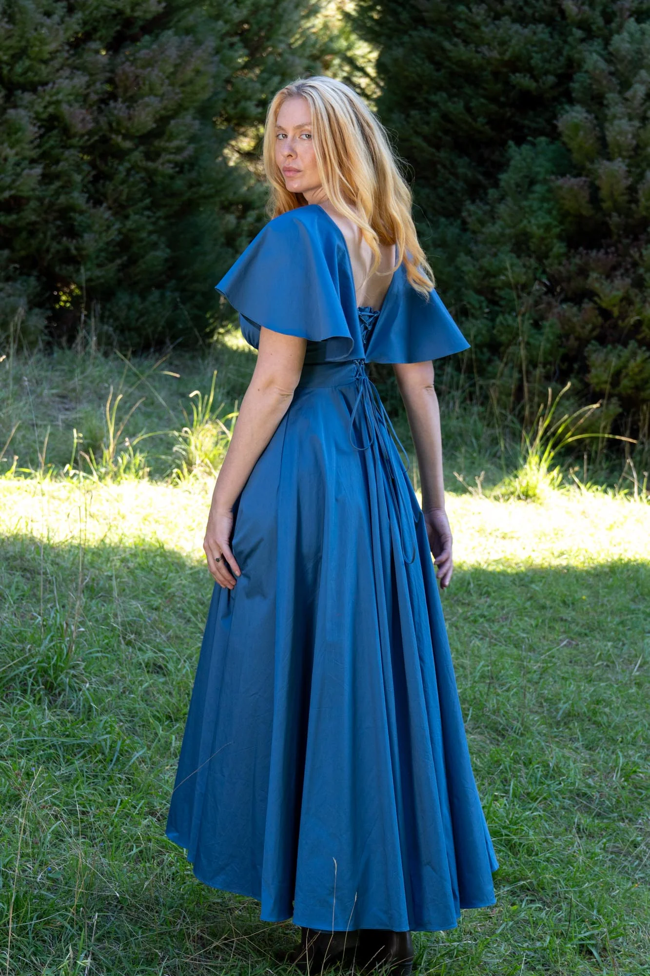Estelle Steel Blue Dress - Image 9
