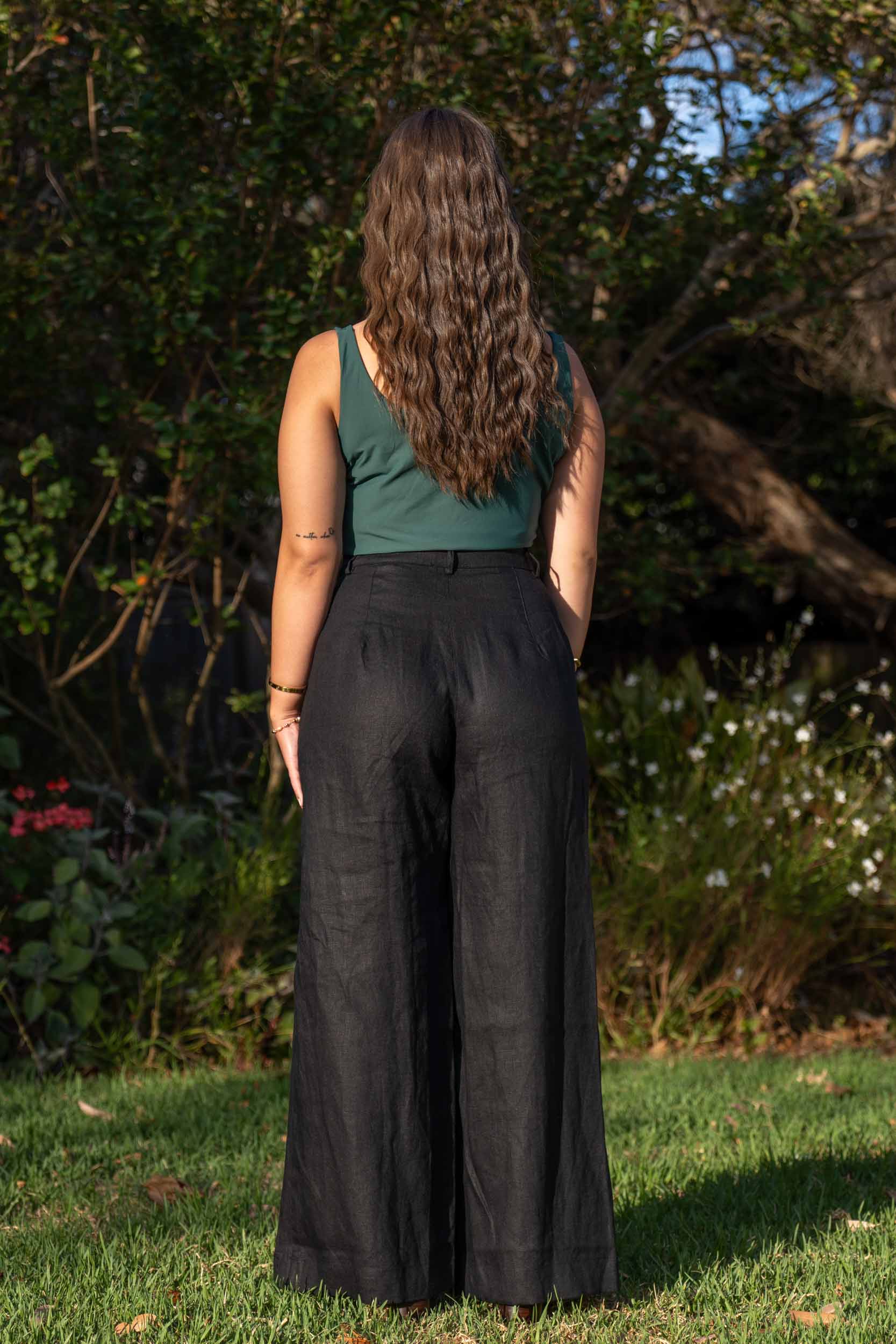 Frankie Black Pants - 100% Linen - Image 3
