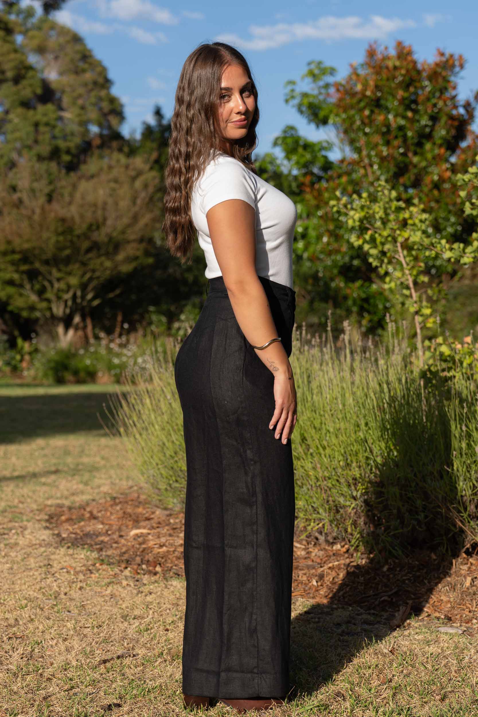 Frankie Black Pants - 100% Linen - Image 4