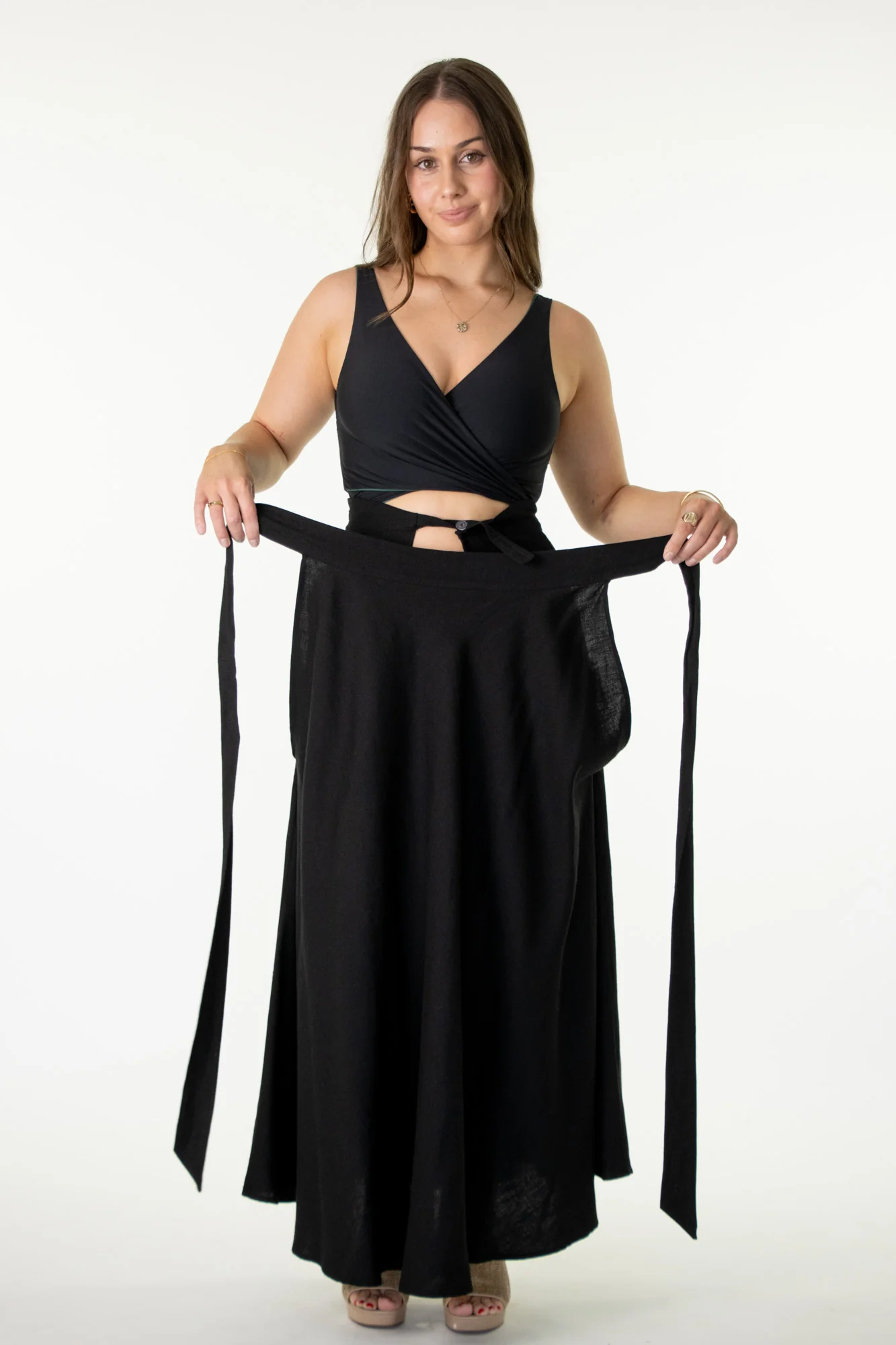 Grace Black Skirt - 100% Linen - Image 3