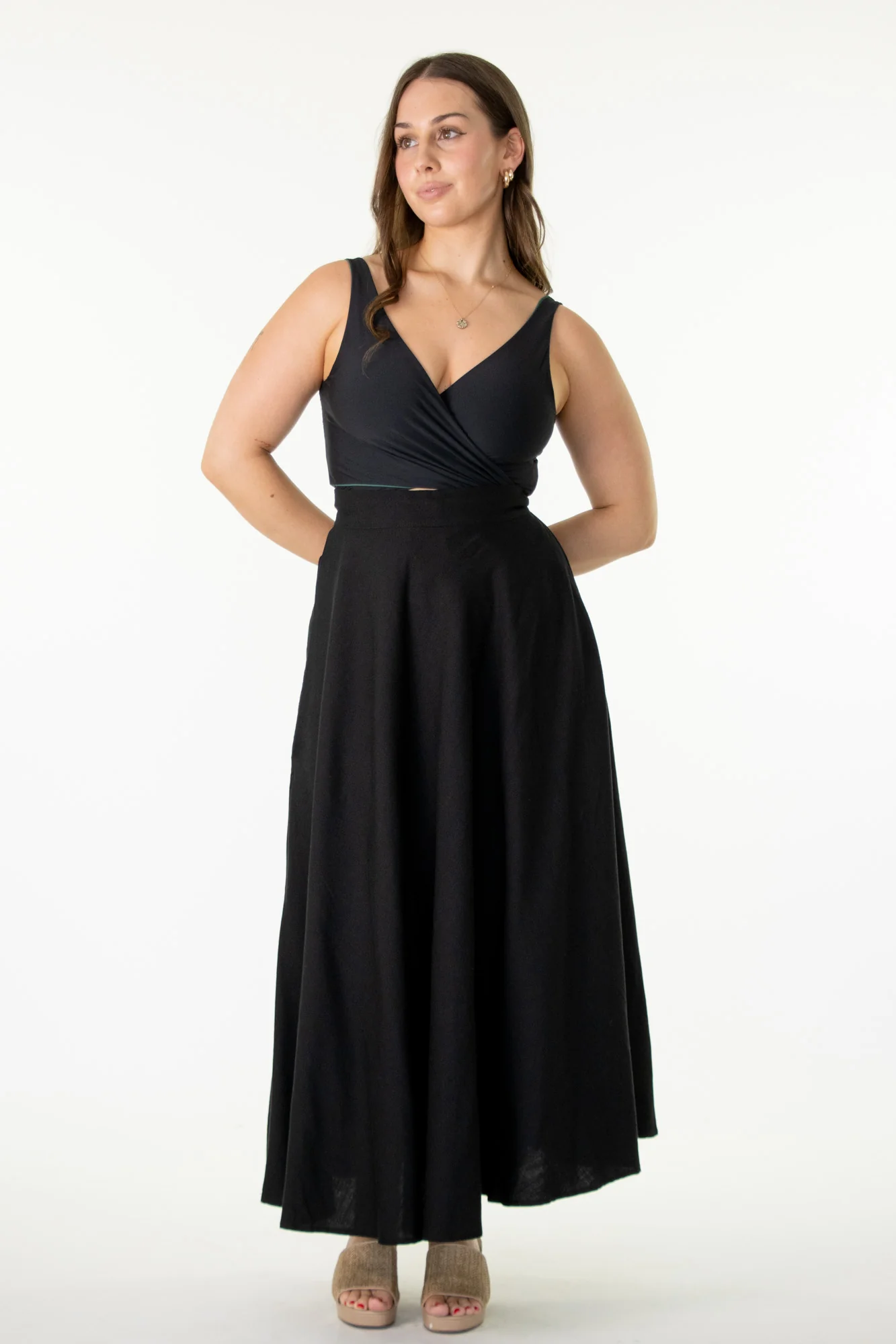 Grace Black Skirt - 100% Linen - Image 6