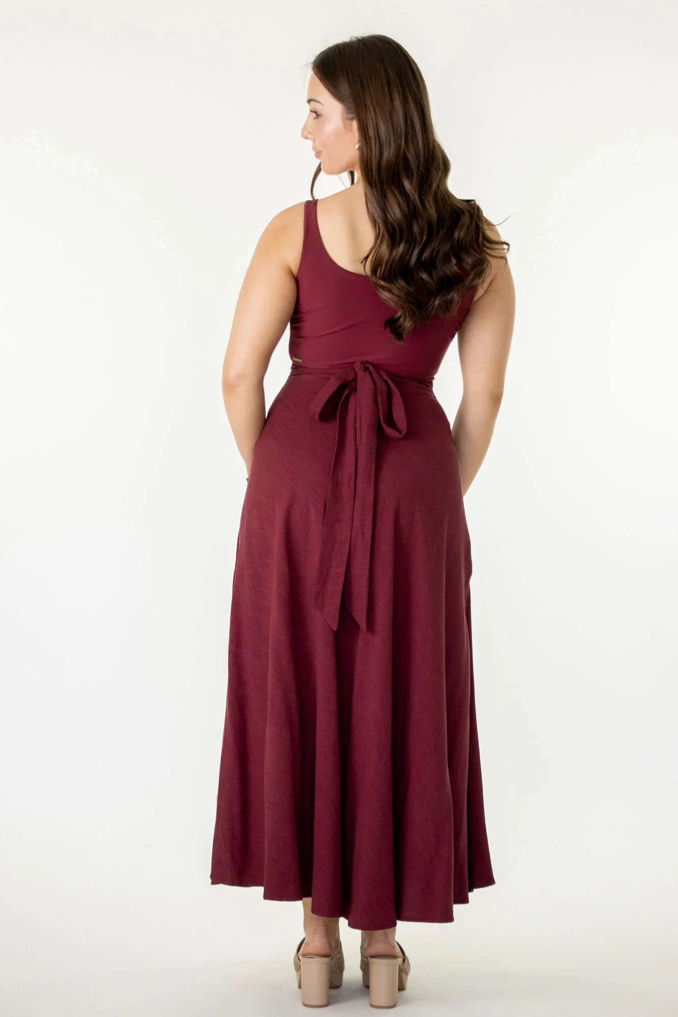 Grace Plum Skirt - 100% Linen - Image 3