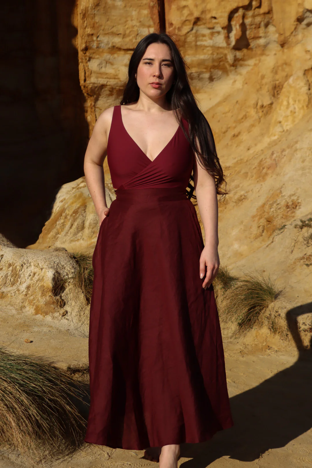 Grace Plum Skirt - 100% Linen - Image 4