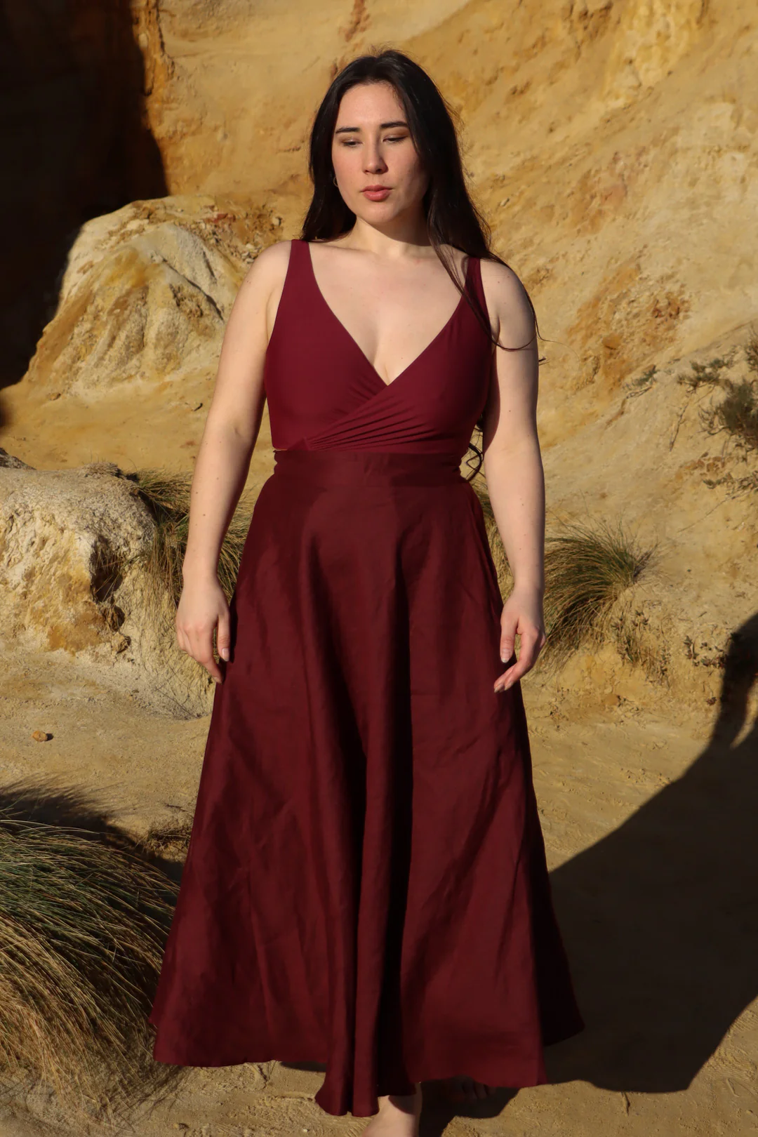 Grace Plum Skirt - 100% Linen - Image 5