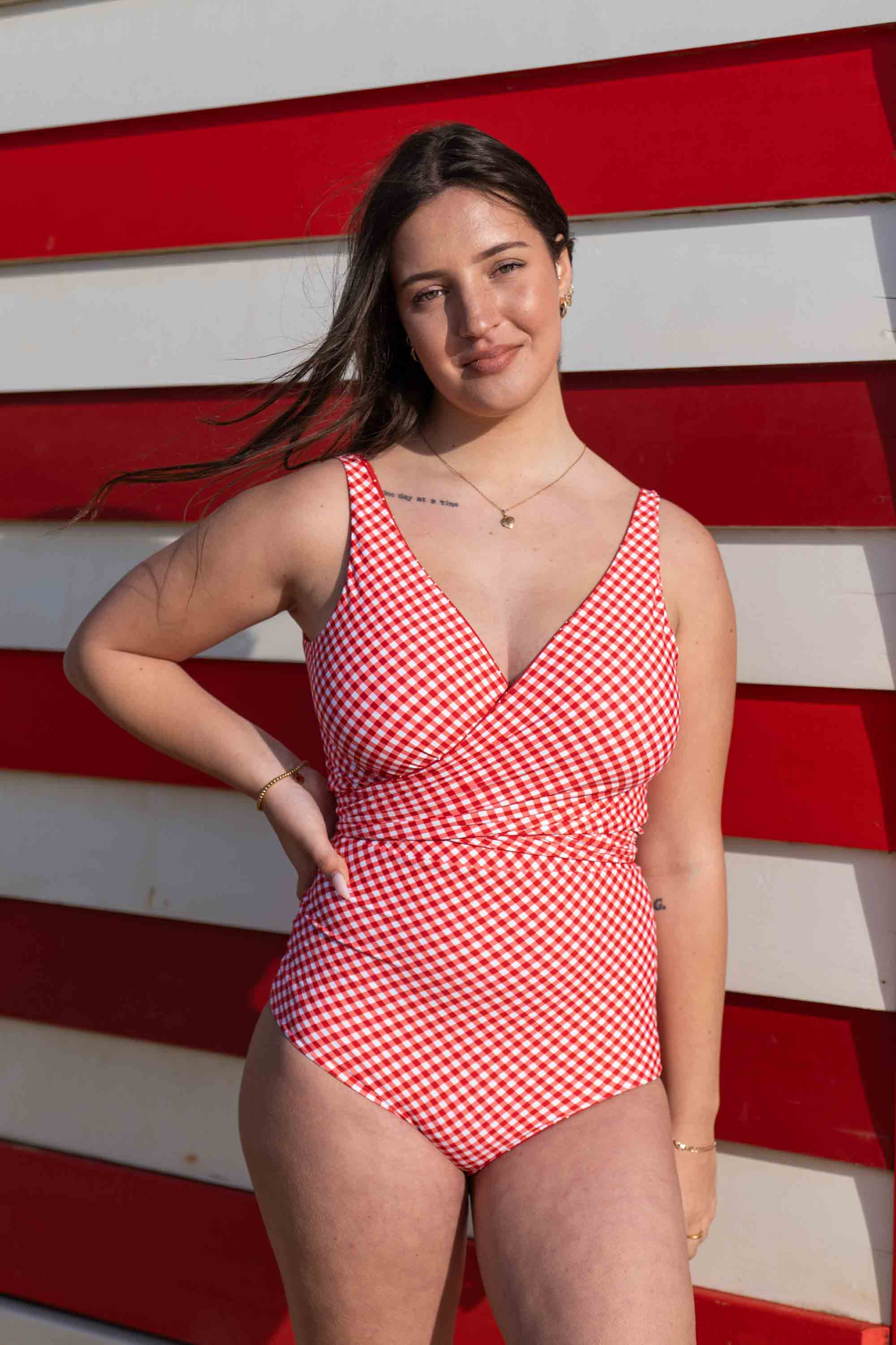 Lola Reversible Bikini Top - Red Polka Dot / Gingham - Image 22