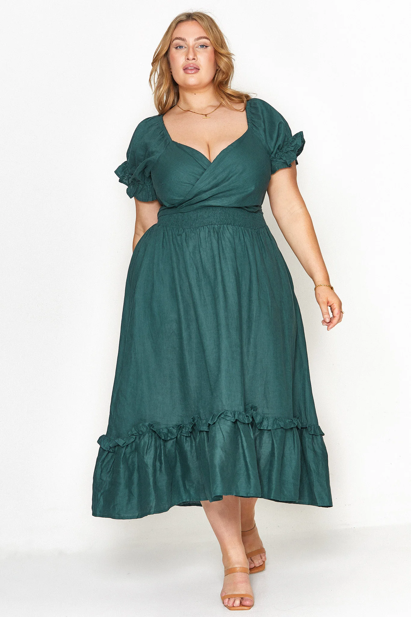 Marianne Emerald Green Wrap Dress - Tencel - Image 11