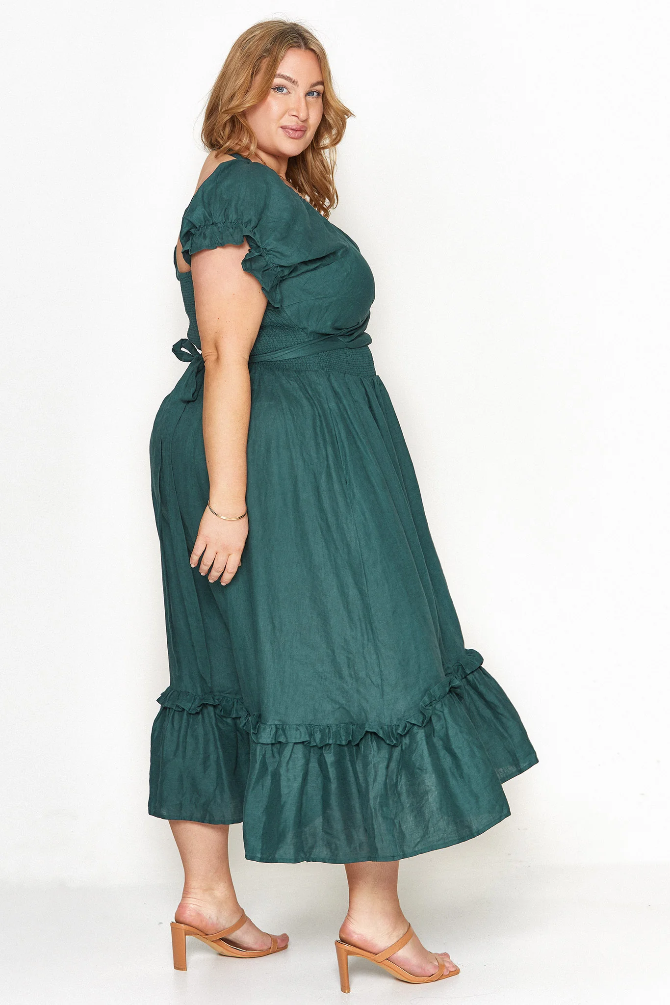 Marianne Emerald Green Wrap Dress - Tencel - Image 12