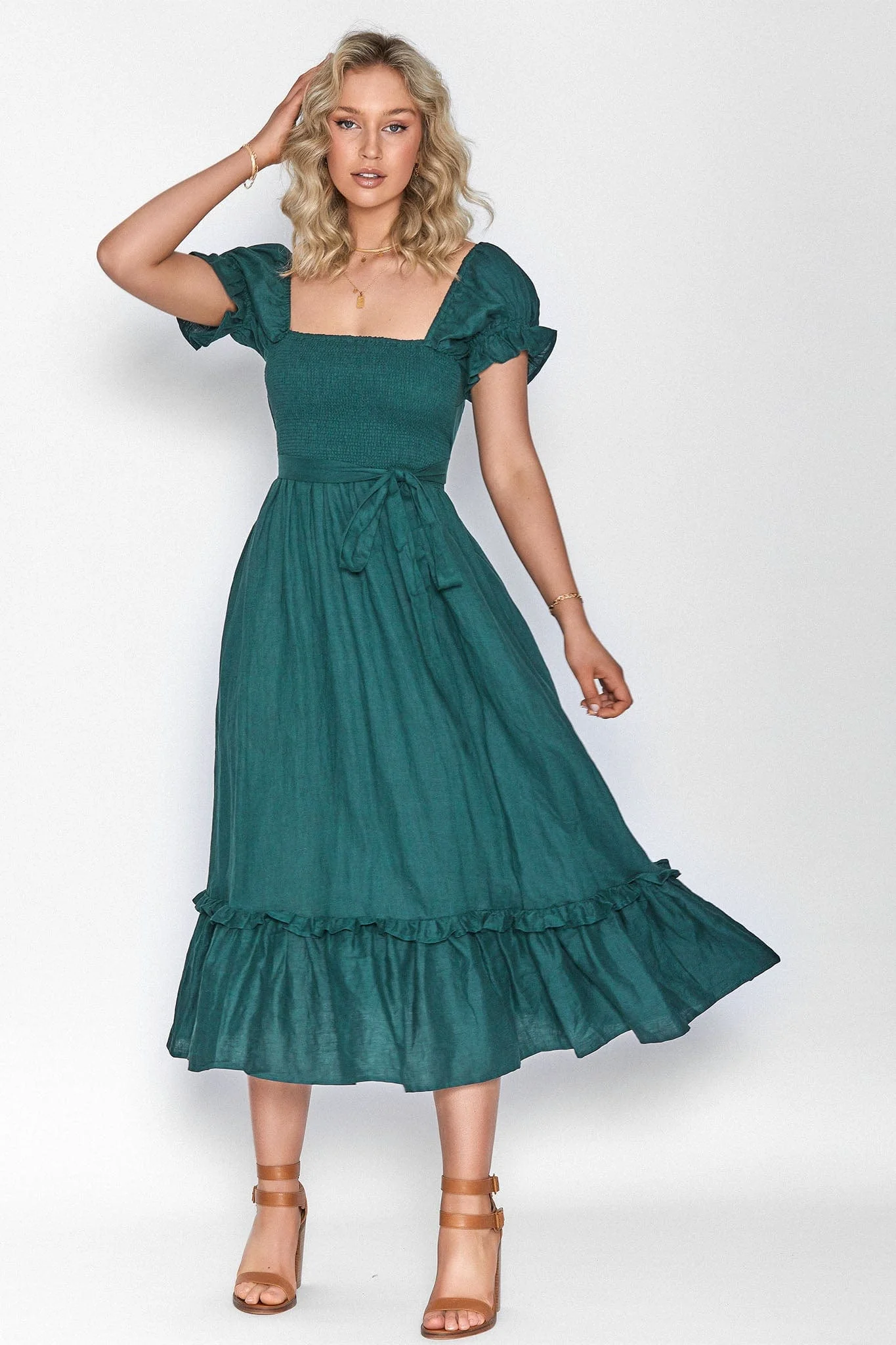 Marianne Emerald Green Wrap Dress - Tencel - Image 5