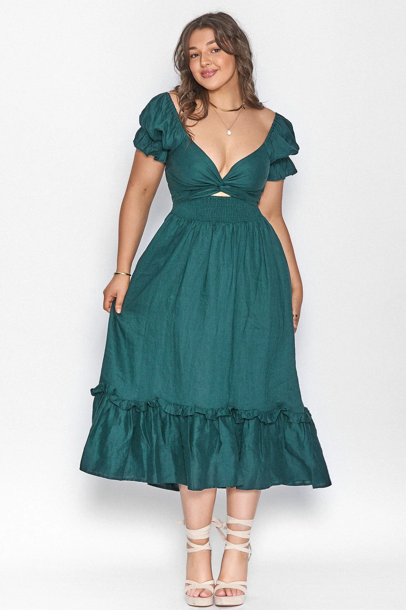 Marianne Emerald Green Wrap Dress - Tencel - Image 6